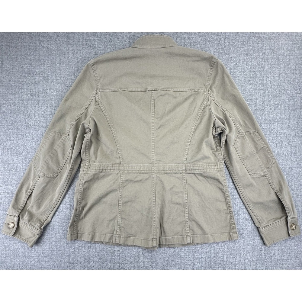 LL Bean Women's Classic Utility Cargo Jacket Beige. Sz Small Reg Cotton Spandex - Picture 2 of 9